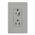 Lutron CAR-15-HDTR-GR 15A 120/125V Half Dimming Tamper Resistant Receptacle, Gray