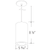 Elco Lighting EPD475L3CT5BB-60 Ply Sylo 4" LED Pendant, 60" Stem, 18W, 120/277V, Selectable CCT (2700K-5000K), Black