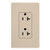 Lutron SCR-20-TP Claro 20A 125V Duplex Receptacle, Taupe