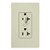 Lutron SCR-20-HDTR-BI 20A 120/125V Half Dimming Tamper Resistant Receptacle, Biscuit