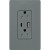 Lutron SCR-15-ACTR-SL Claro 15A 125V Tamper Resistant USB Type A & C Duplex Receptacle, Slate