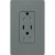 Lutron SCR-15-CCTR-SL Claro 15A 125V Tamper Resistant USB Type C & C Duplex Receptacle, Slate
