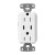 Lutron SCR-15-CCTR-SW Claro 15A 125V Tamper Resistant USB Type C & C Duplex Receptacle, Snow White