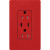 Lutron SCR-15-CCTR-SR Claro 15A 125V Tamper Resistant USB Type C & C Duplex Receptacle, Signal Red