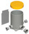 Arlington FLBC4500 Concrete Floor Box Kit, 4.5" Non-Metallic Round Box with 6 Conduit Hubs, Plugs, Low Voltage Divider, and Mud Cover