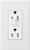 Lutron NTR-20-HDTR-WH Nova T 20A 120/125V Half Dimming Tamper Resistant Receptacle, White