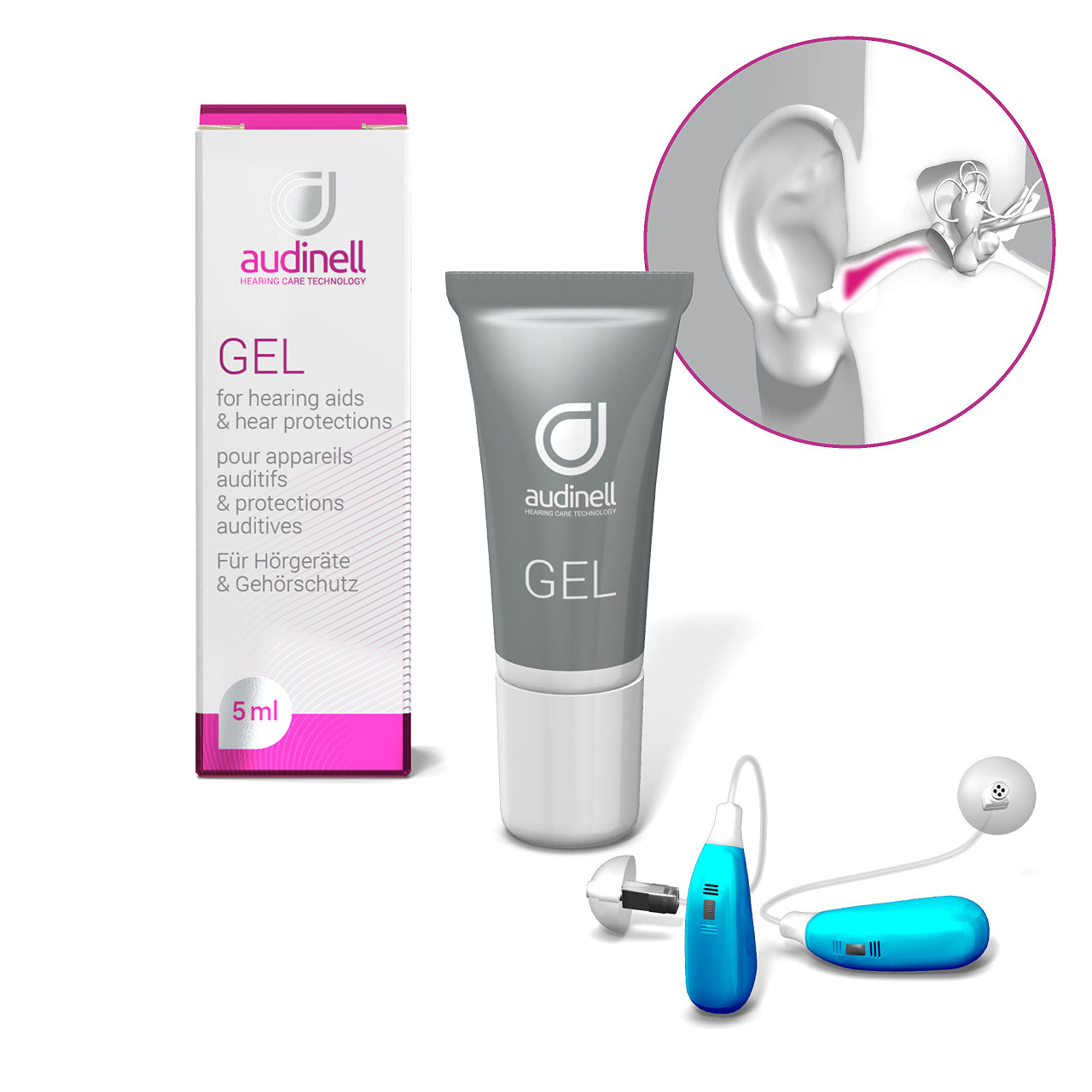 Audinell Ear Gel (5ml) For Itchy Ears, Dry Skin, Rash, Eczema