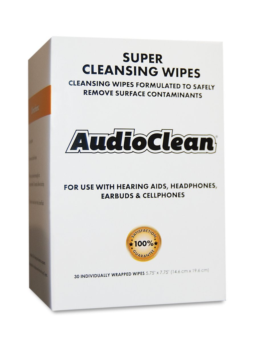 Audio Clean Wipes, for Hearing Aids. AlcoholFree, 30 Individually