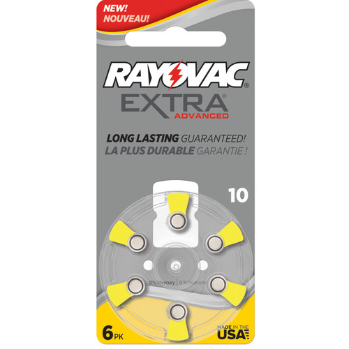 Rayovac Extra Advanced Hearing Aid Battery 312 (PR41) 6pcs Card Pack M