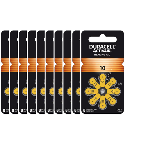 Duracell Activair Hearing Aid Batteries: Size 10 (80 Batteries)