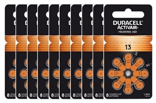 Duracell Activair Hearing Aid Batteries: Size 13 (80 Batteries)