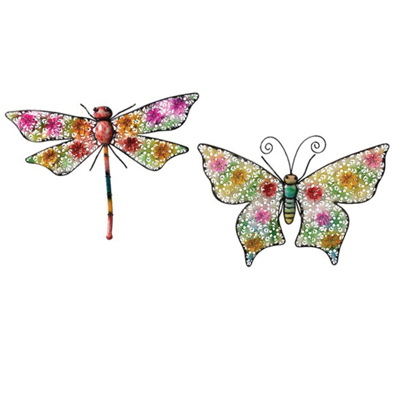 Iron Insect Wall Decoration - Dragonfly/Butterfly 47cm (Qty 1)
