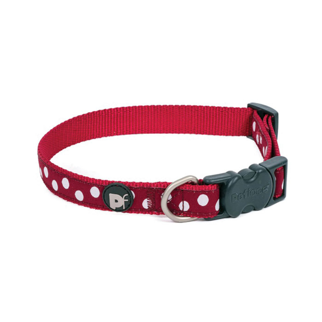 Cherry/White Dots Dog Collar Med