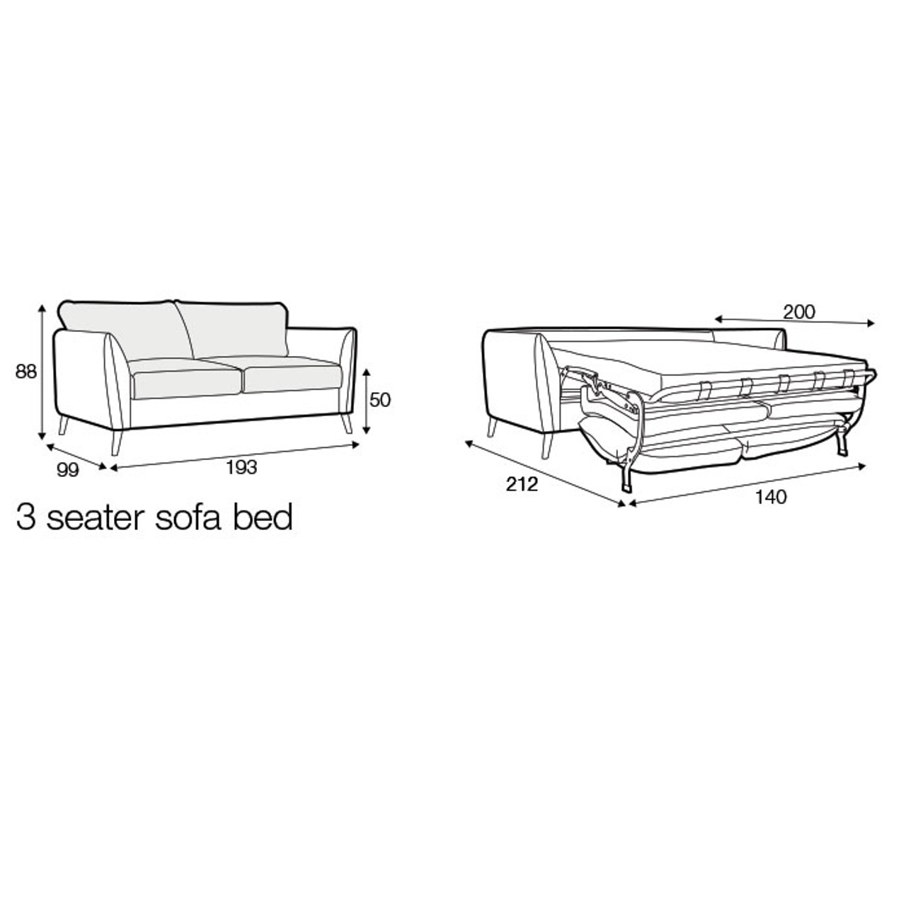 Elvis 3 Seat Sofa Bed - Tulip Beige *Display Model In-Store
