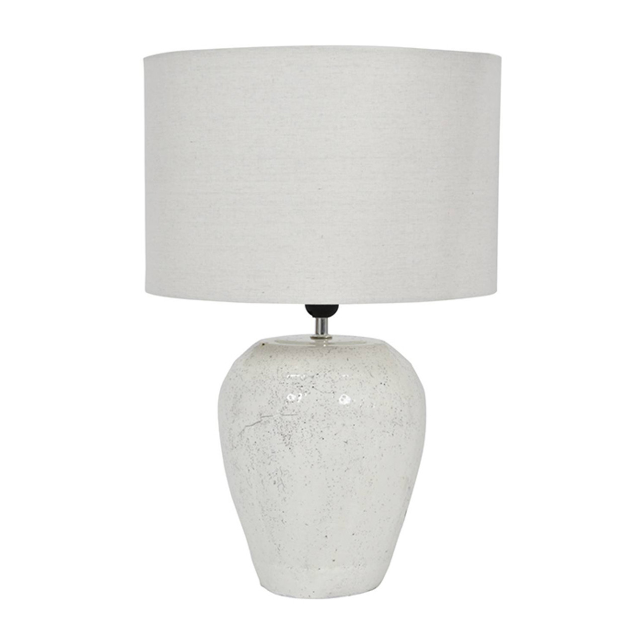 Speckle Terracotta Glazed Table Lamp With Shade *in-store