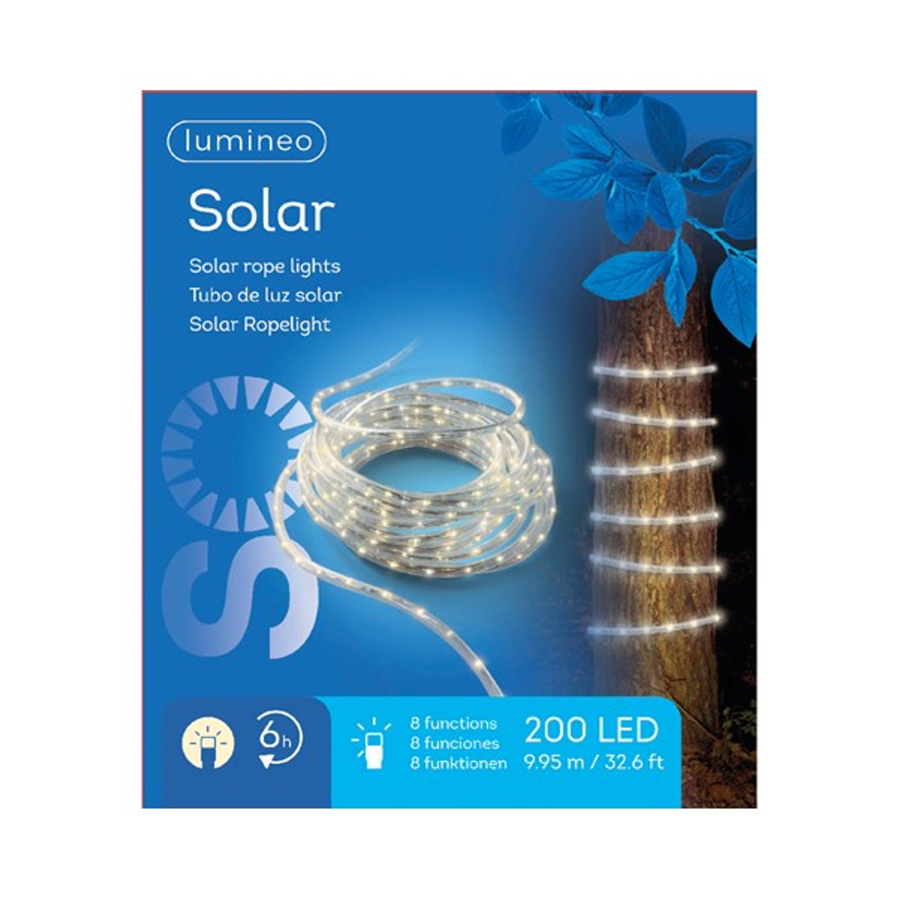 Solar Rope Light 8 Function 200 Lights