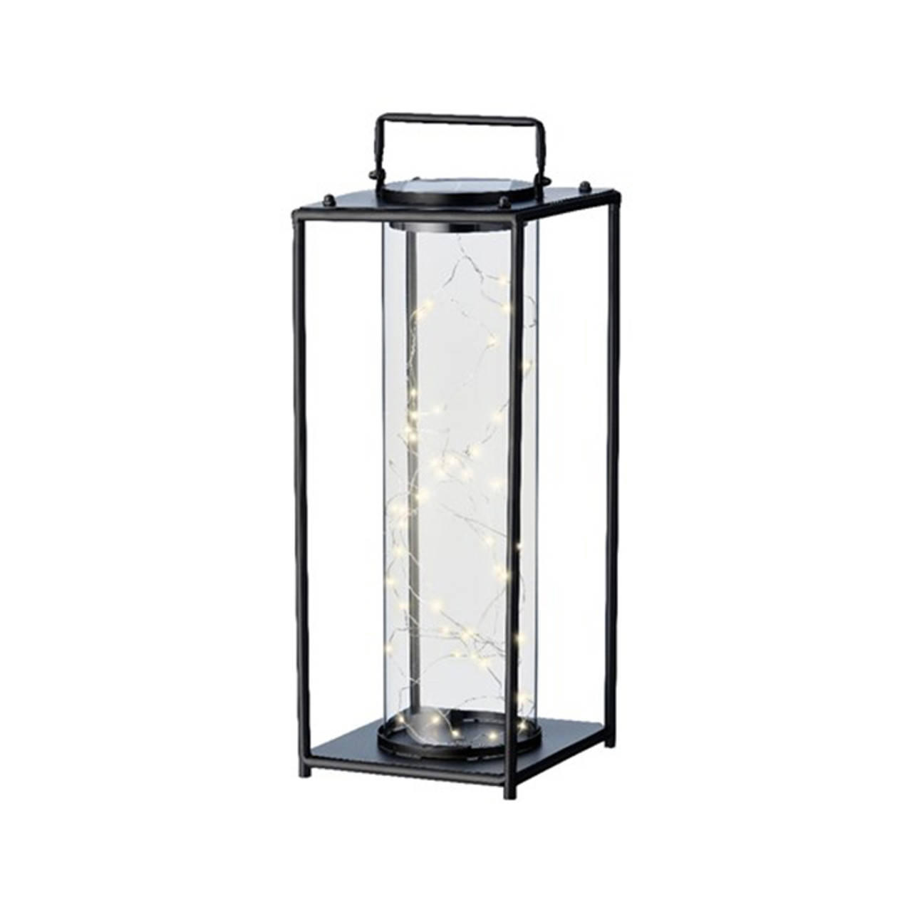 Solar Lantern 49cm Black