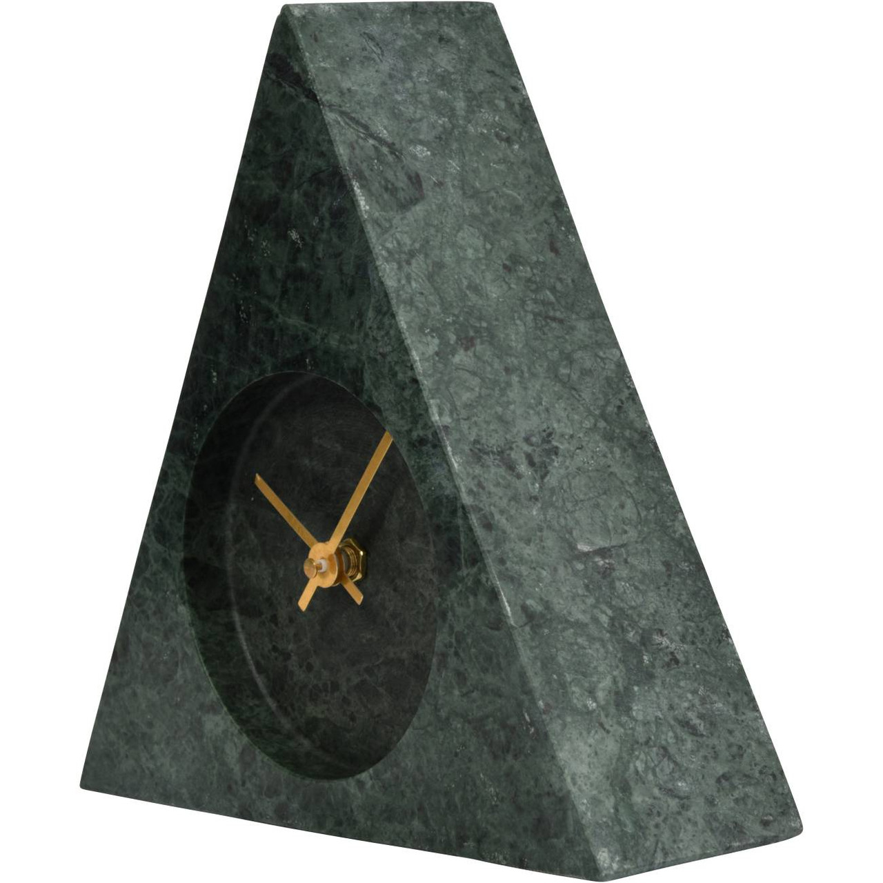 Green Marble Triangular Mantel Clock