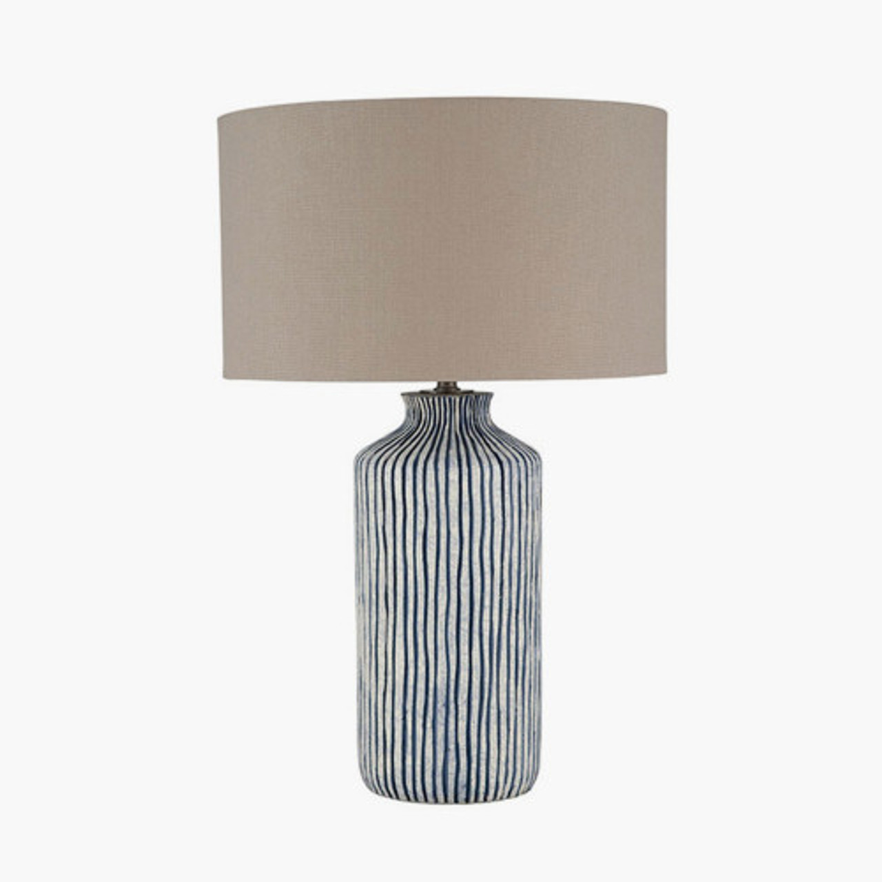 Bude Blue and White Stripe Stoneware Table Lamp *in-store