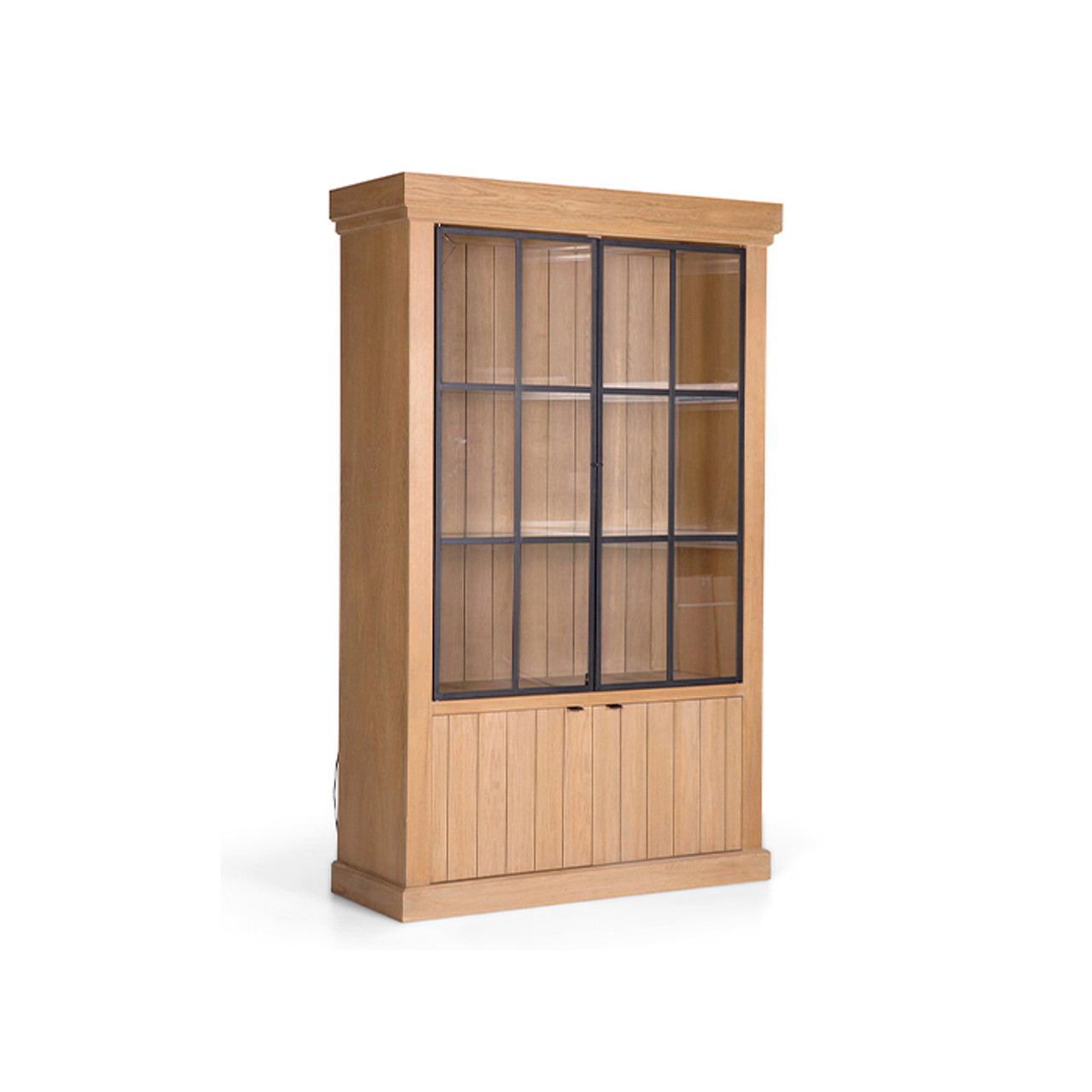 IRON JASON cabinet, weathered oak, 2 iron doors