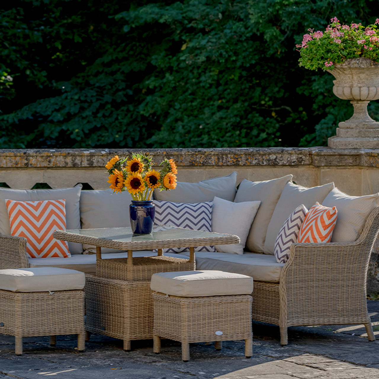 Chevron Orange Square Scatter Cushion