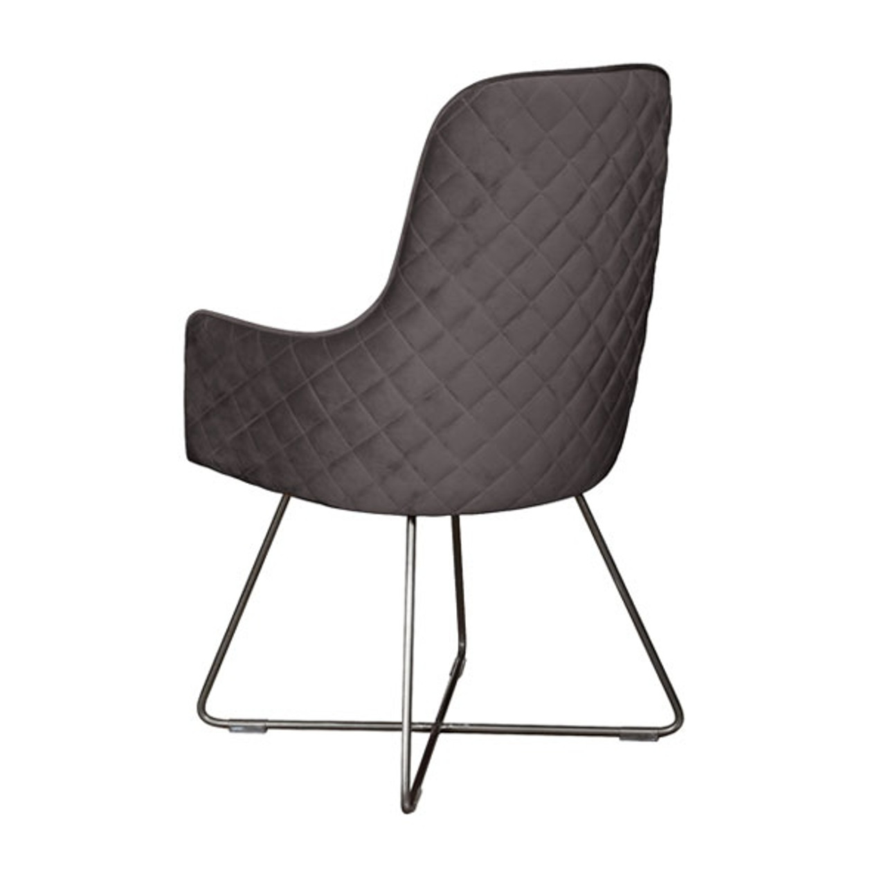 Utah Chair Plush Steel Pewter Legs