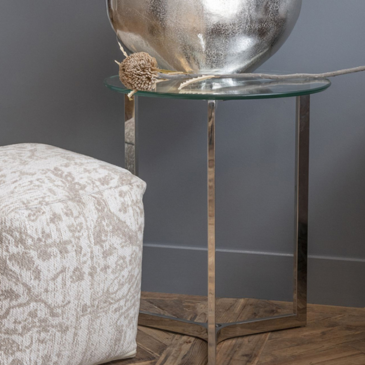 Linton Stainless Steel And Glass End Table *In-store