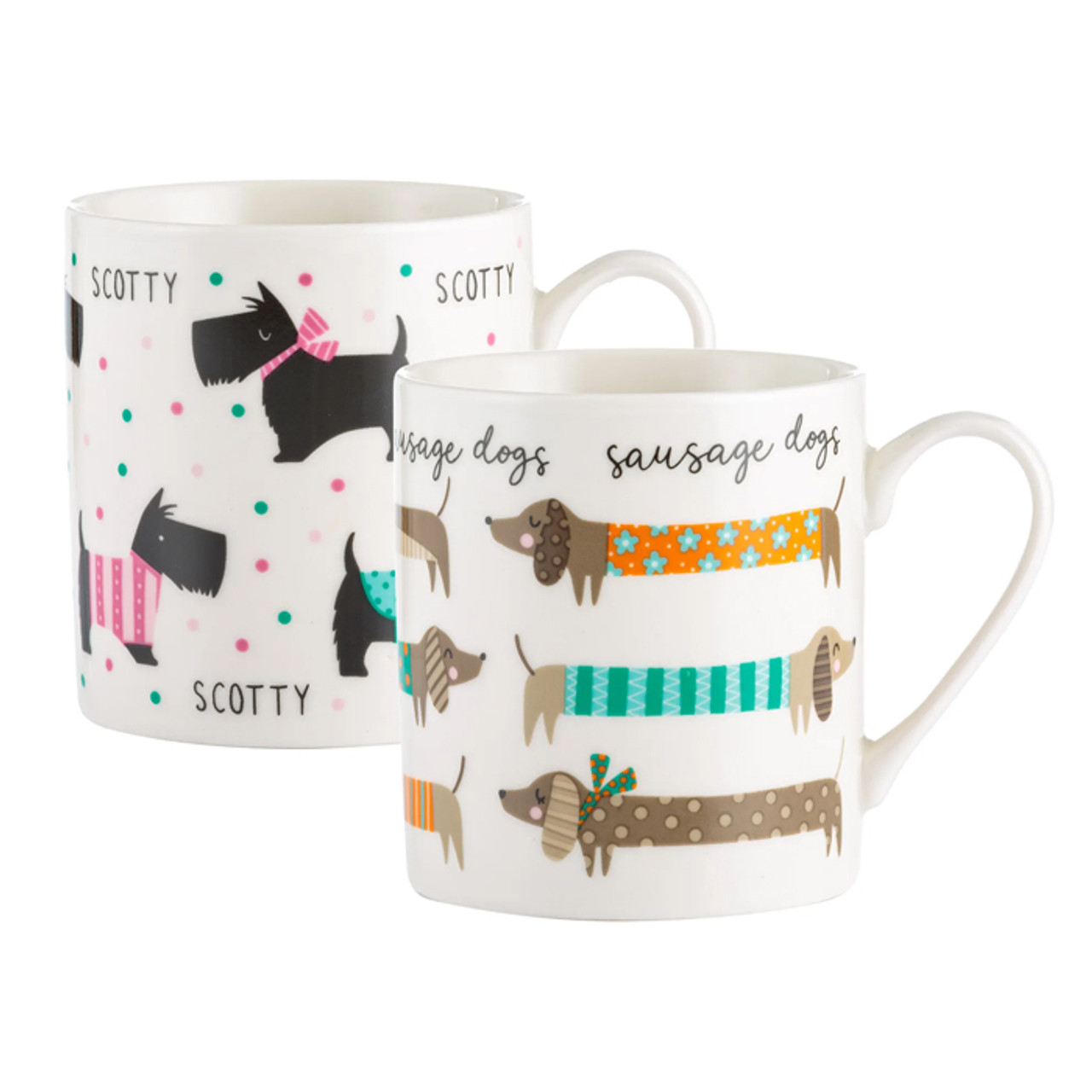 Sausage & Scotty Assorted Fine China Mugs 34cl (Qty: 1)