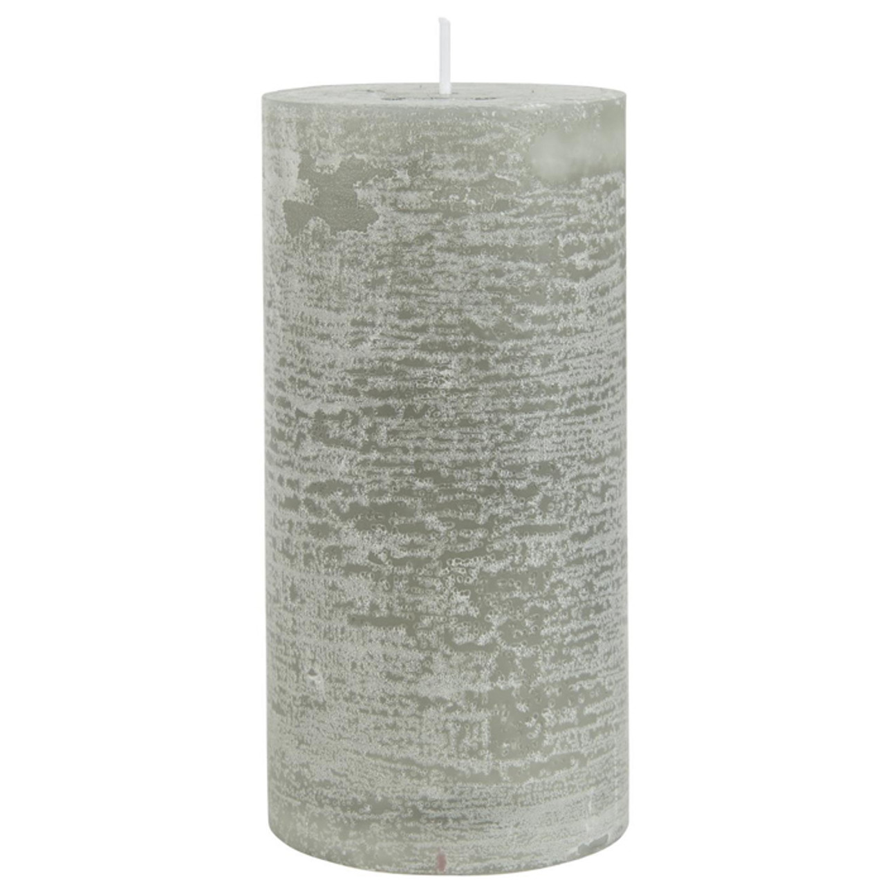 Rustic Candle Light Grey 14cm