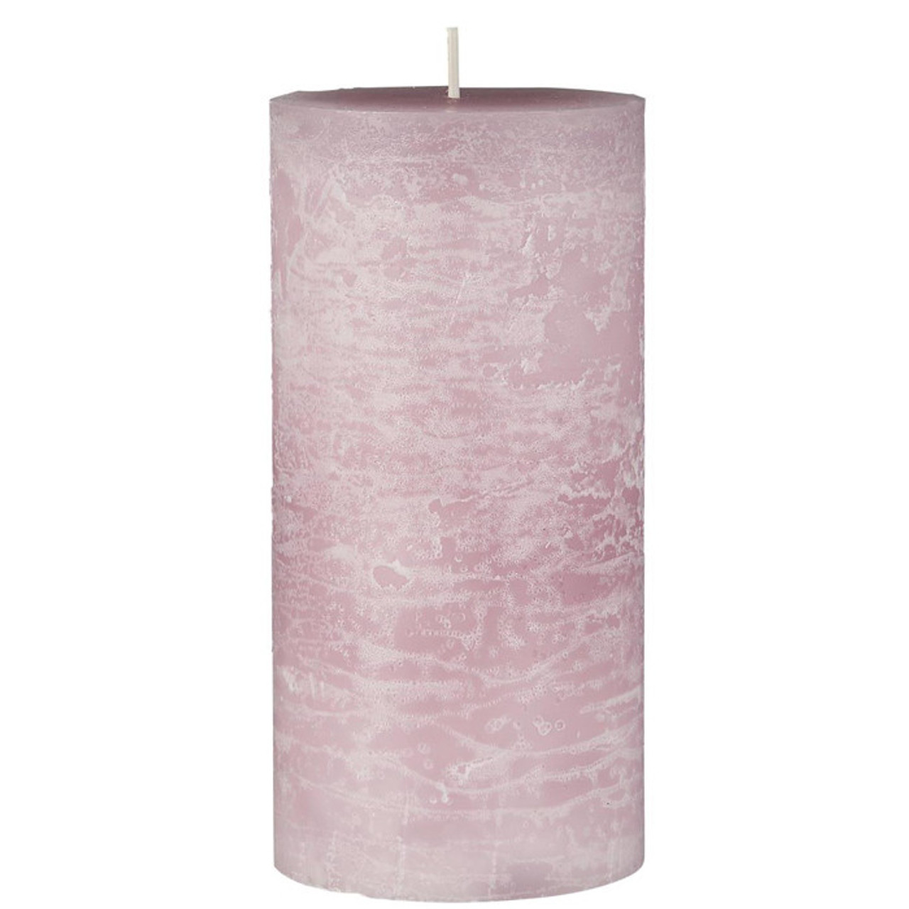 Rustic Candle Light Pink 18cm