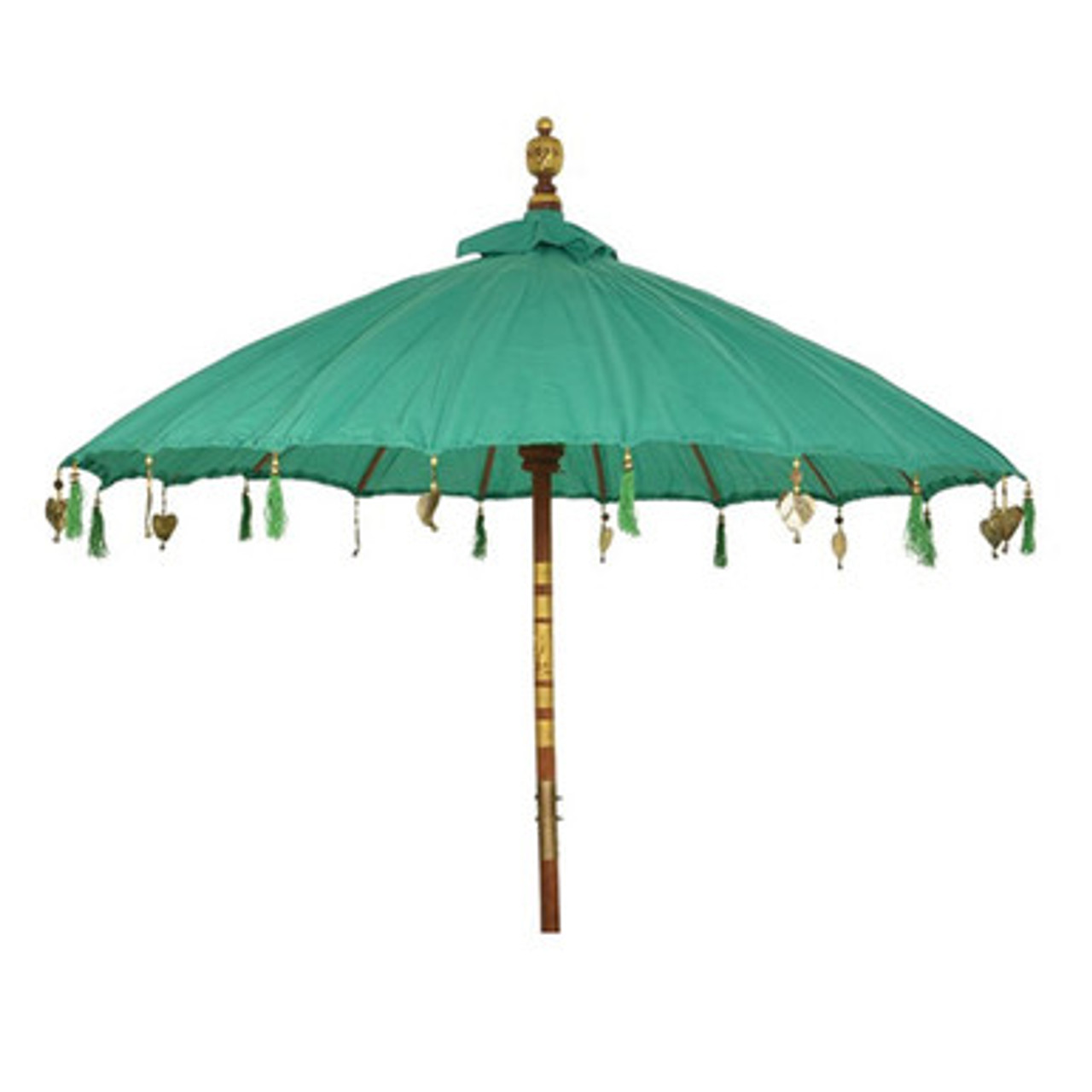 Cotton Parasol with Gold Metal Ornaments Blue