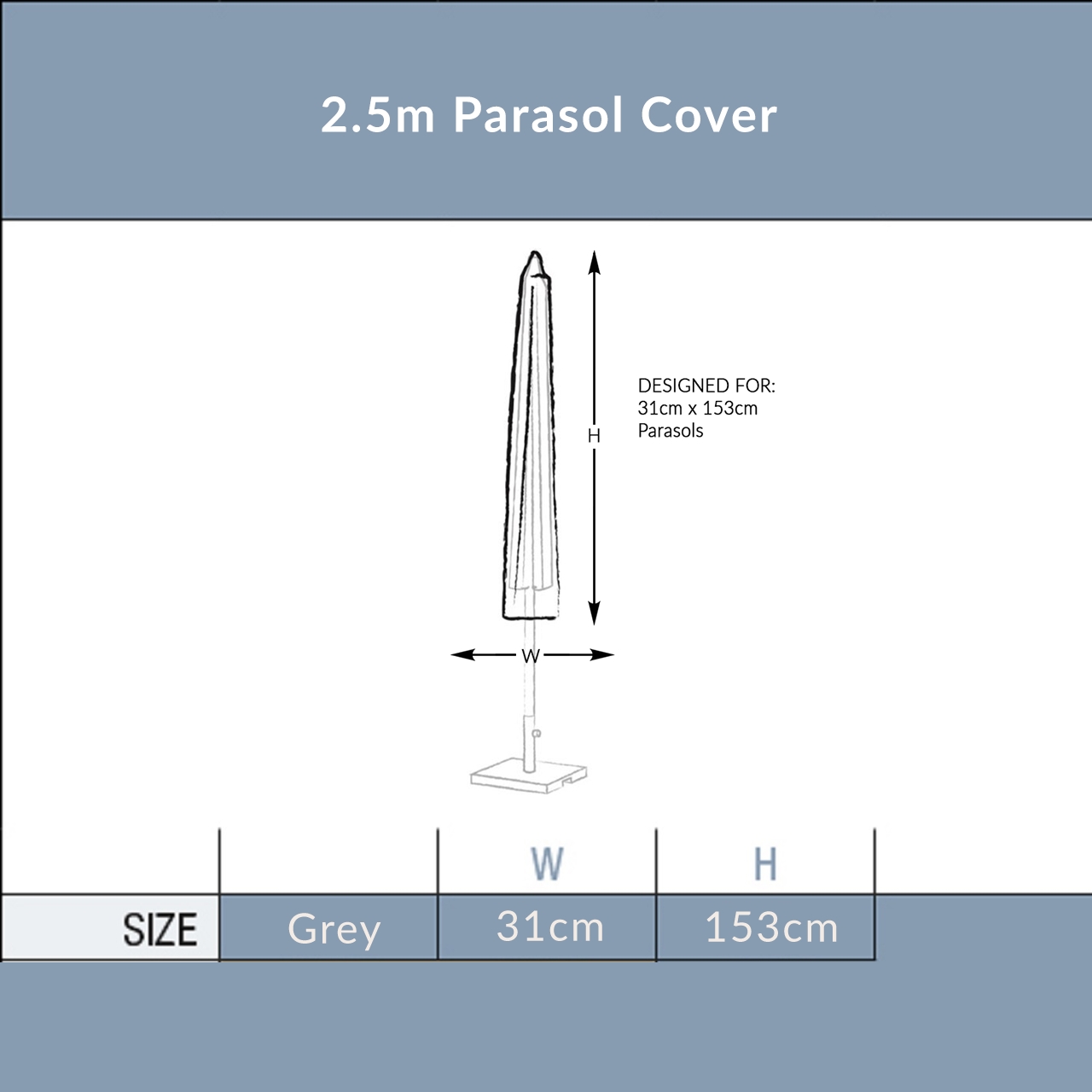 2.5m Parasol Cover