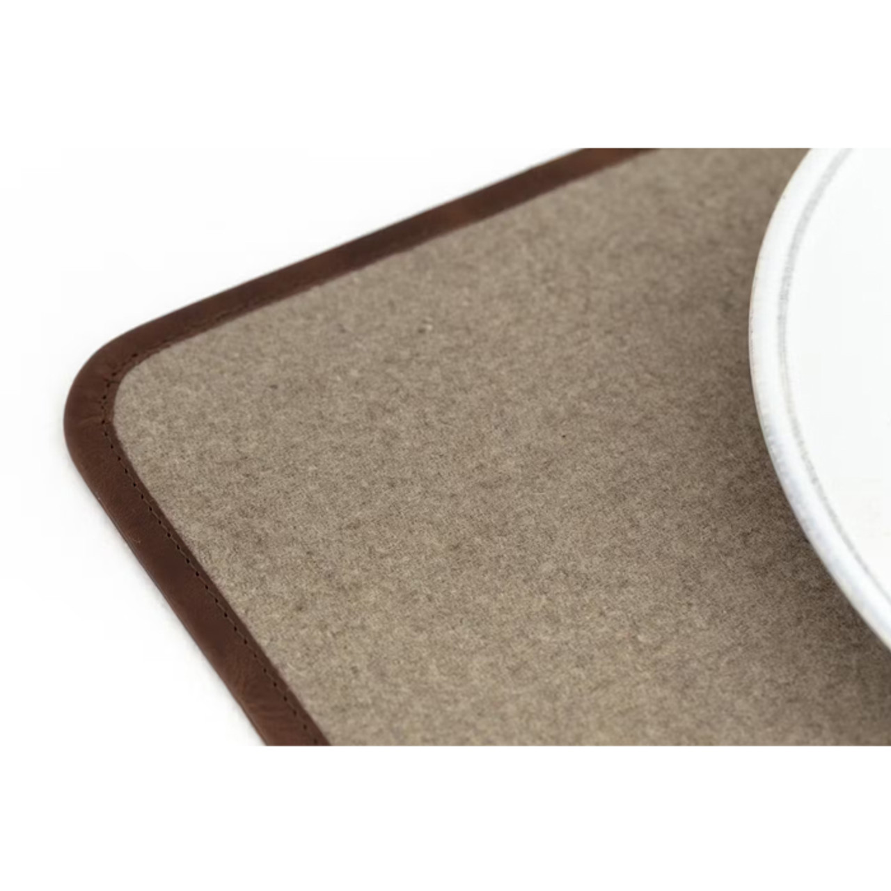 Milburn Placemat, Wool and Leather