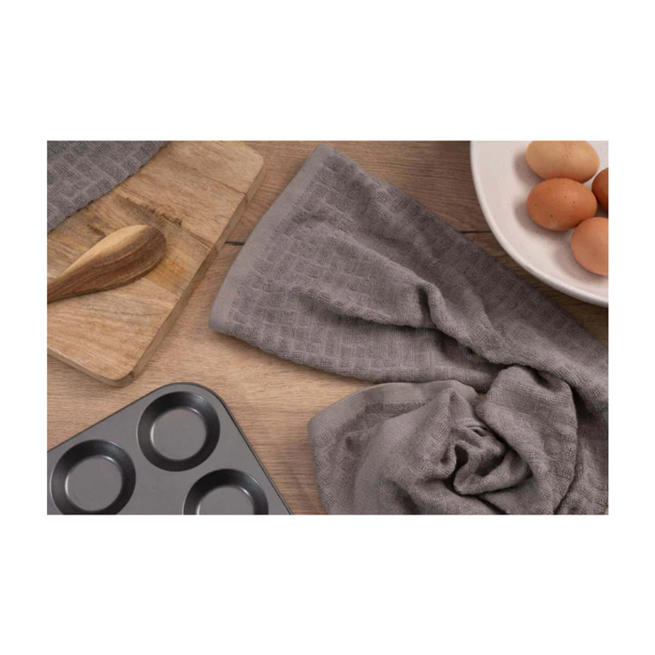 Bamboo Light Grey Tea Towel 40x70cm 2 pack