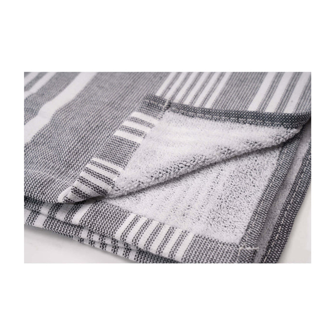 Foula Printed Tea Towel 40x70cm 2pk - Grey Stripe