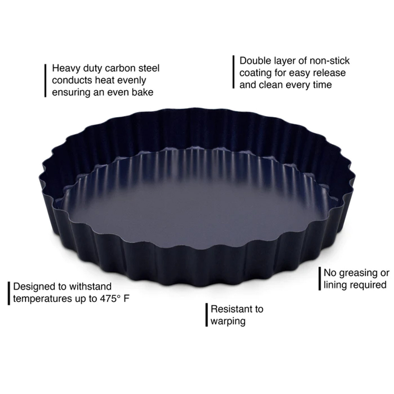 Nonstick Tart Pan with Removable Base 10 inch