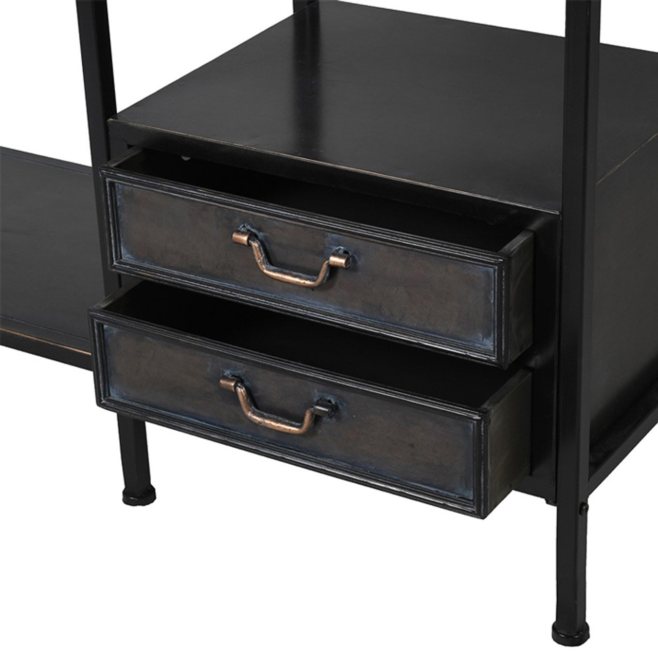 Dark Brown Iron Vanity Unit with Mirror