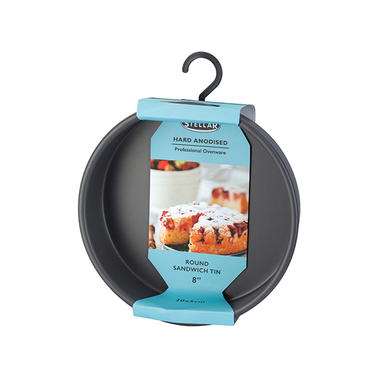 Hard Anodised 8"/20cm Round Sandwich Tin