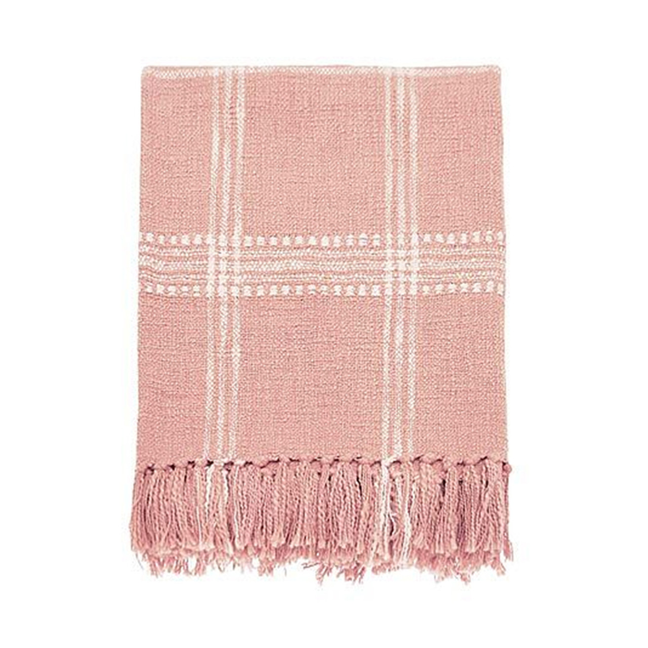 Handloom Check Throw - Blush *in-store