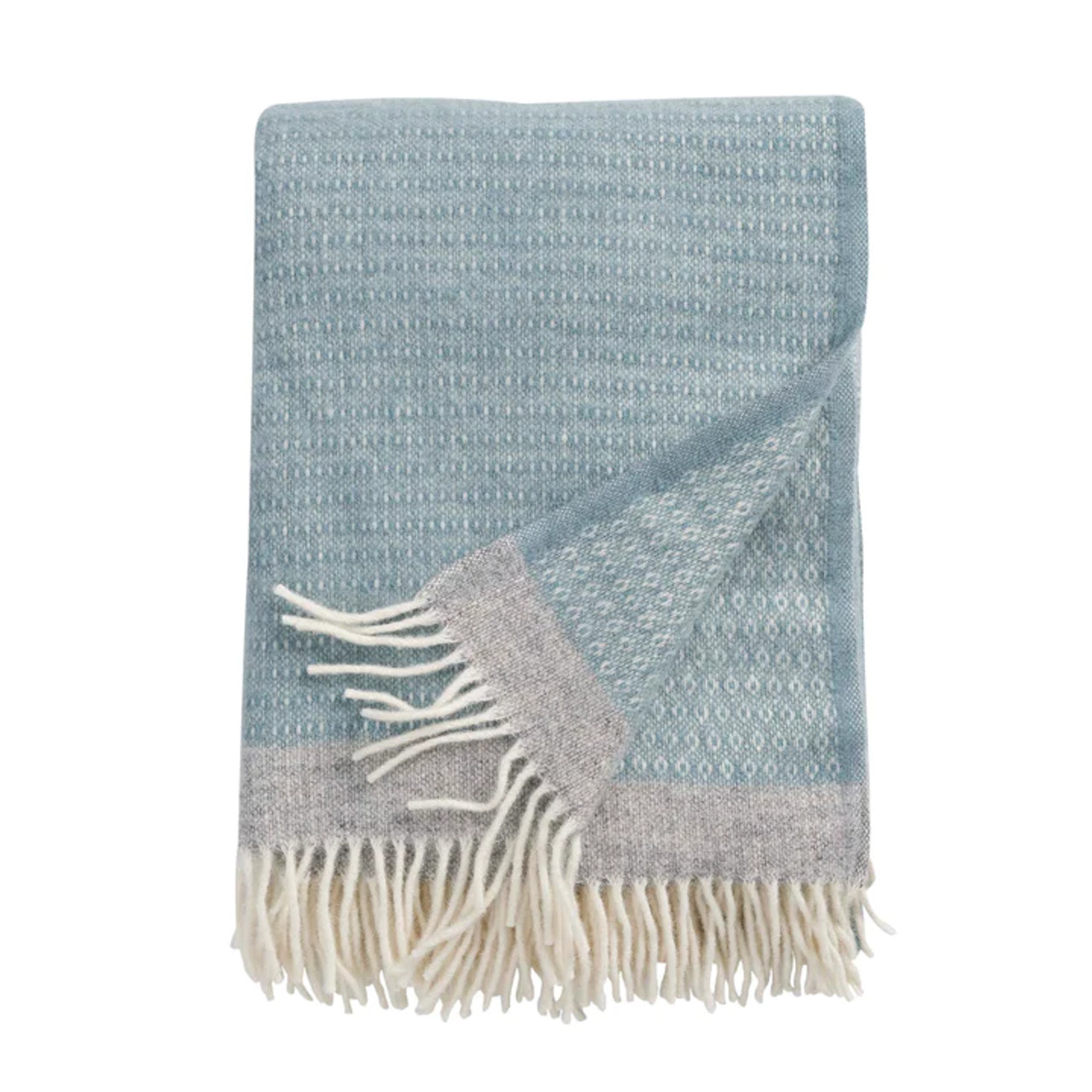 Harald Dusty Blue 100% Lambswool Throw *in-store