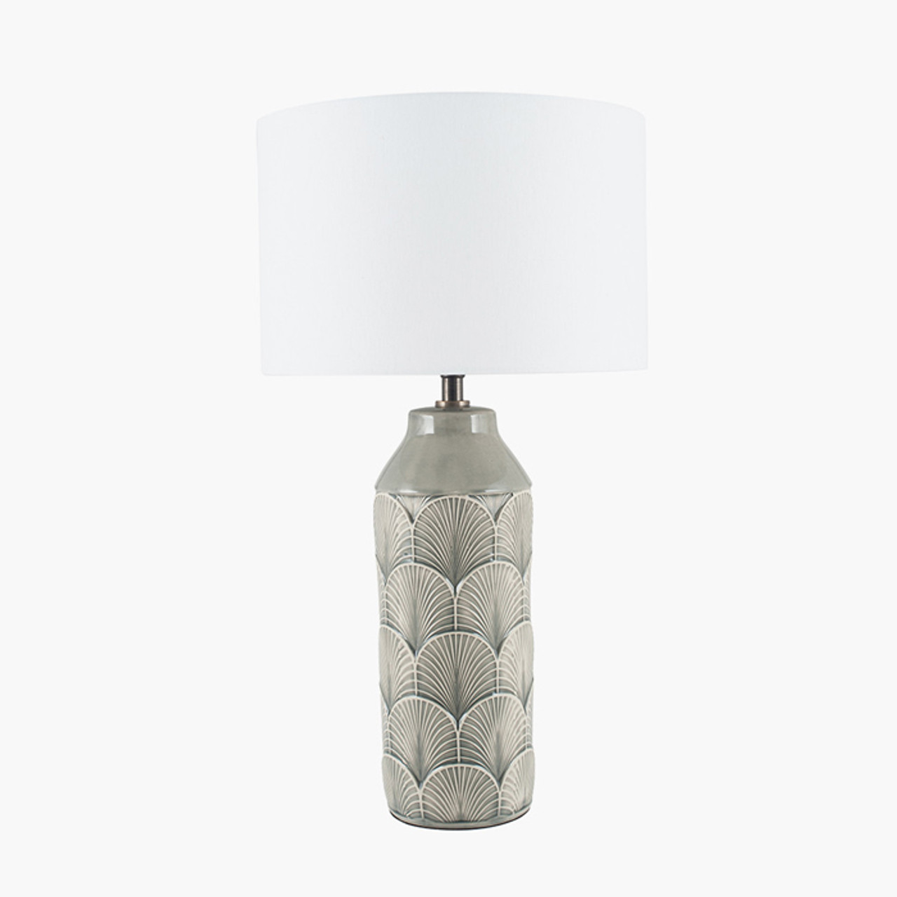 Bethan Embossed Grey Ceramic Table Lamp *in-store