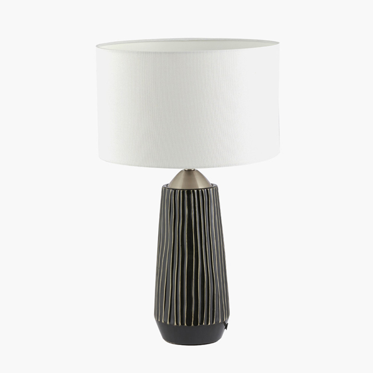 Artemis Black Textured Ceramic and Brushed Silver Tall Table Lamp *in-store