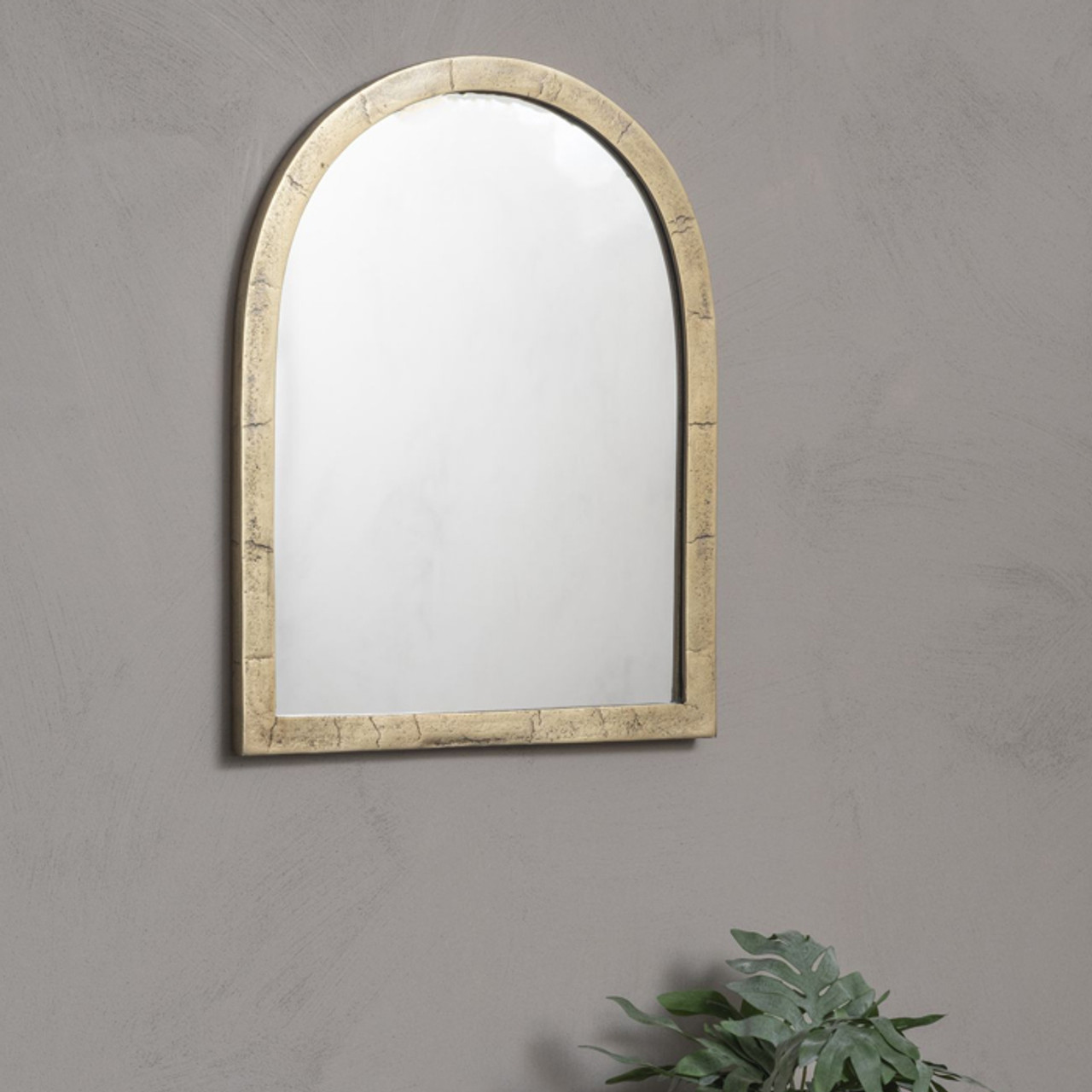 Arched Window Small Mirror in Brass Finish *in-store