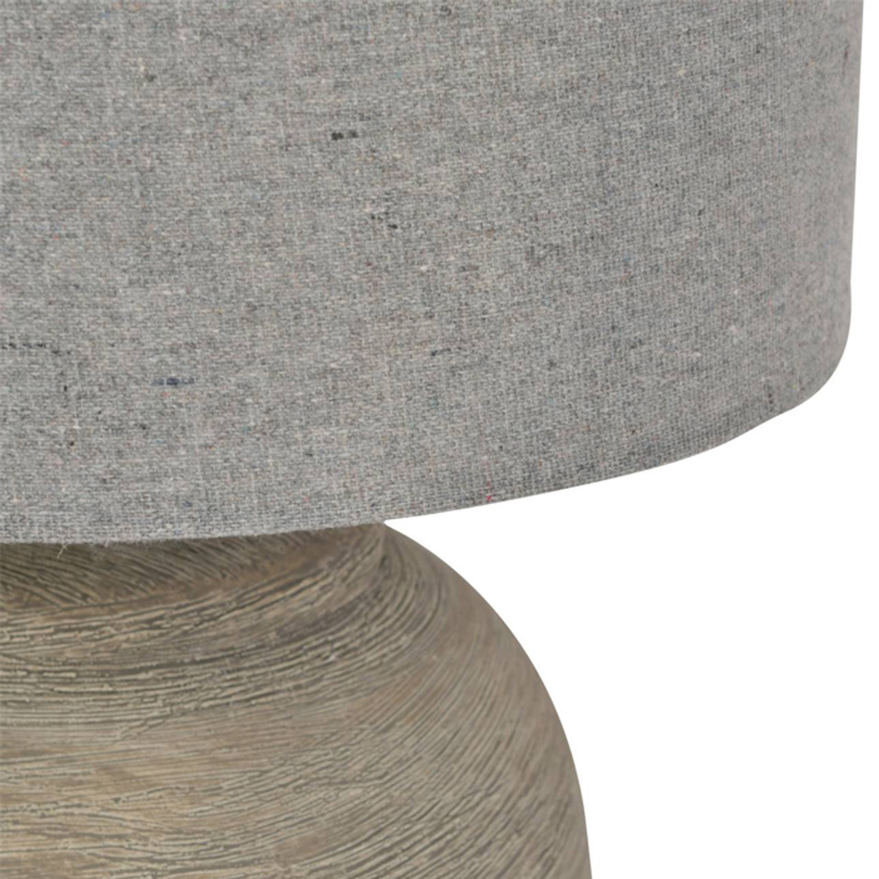 Baslow Etched Grey Large Ceramic Lamp with Shade – E27 60W