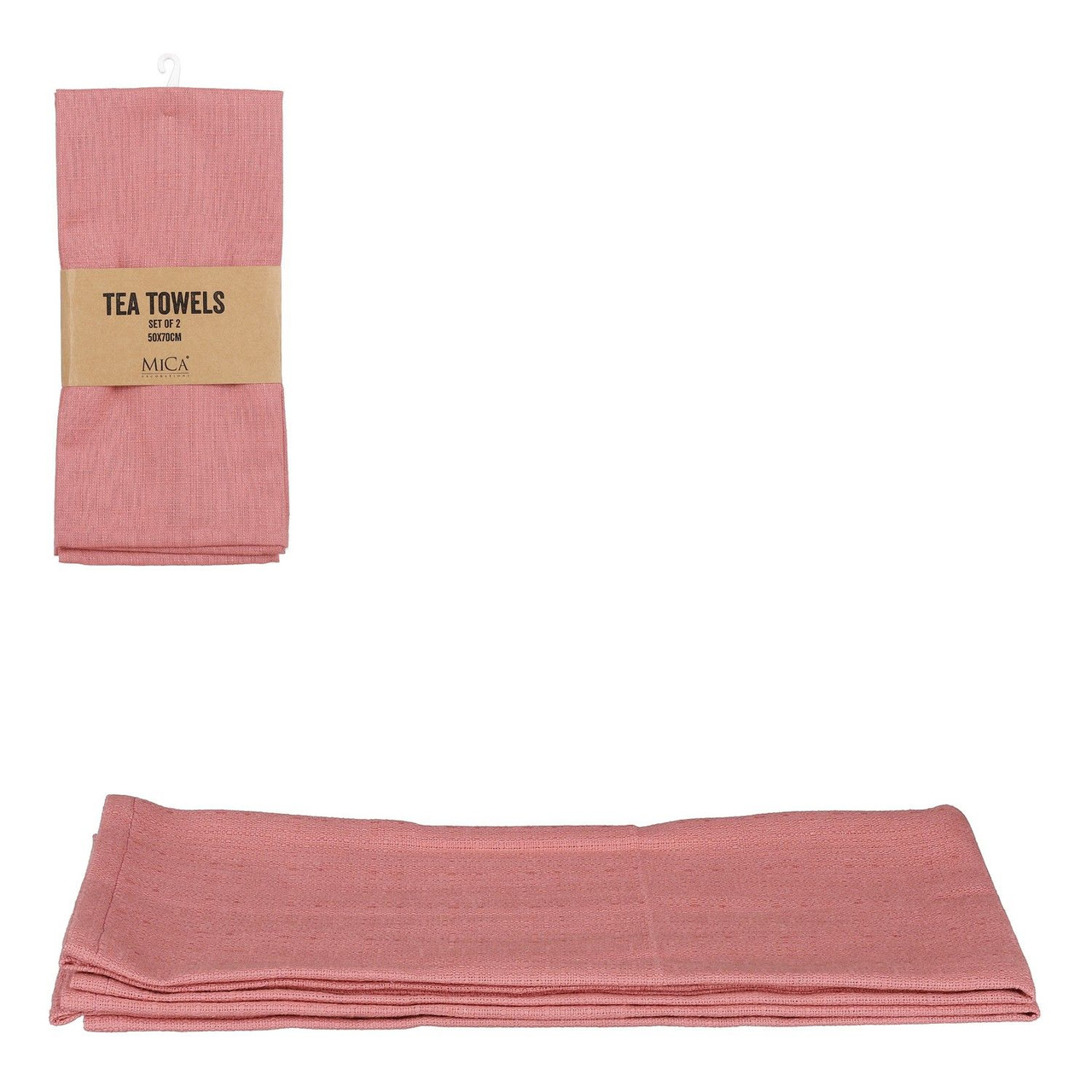 Villia Tea Towel Salmon Set Of 2