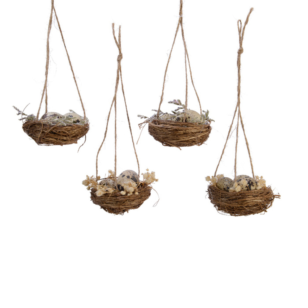 Bird Nest Rattan With Natural Flower *in-store