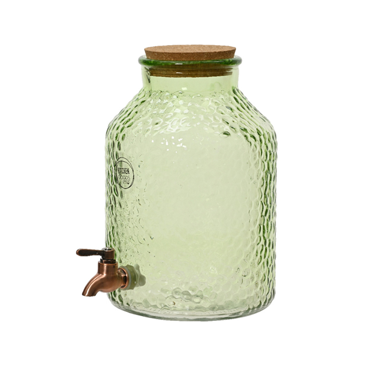 Water Tap Jar Glass Green