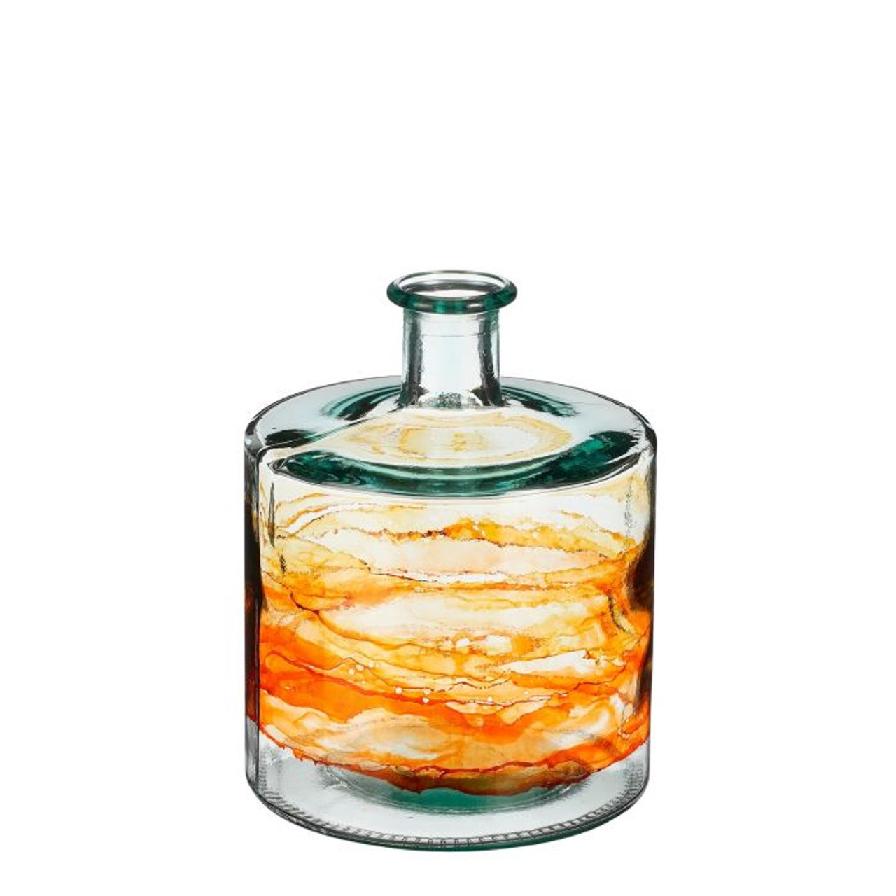 Guan Vase Recycled Glass Orange 26cm