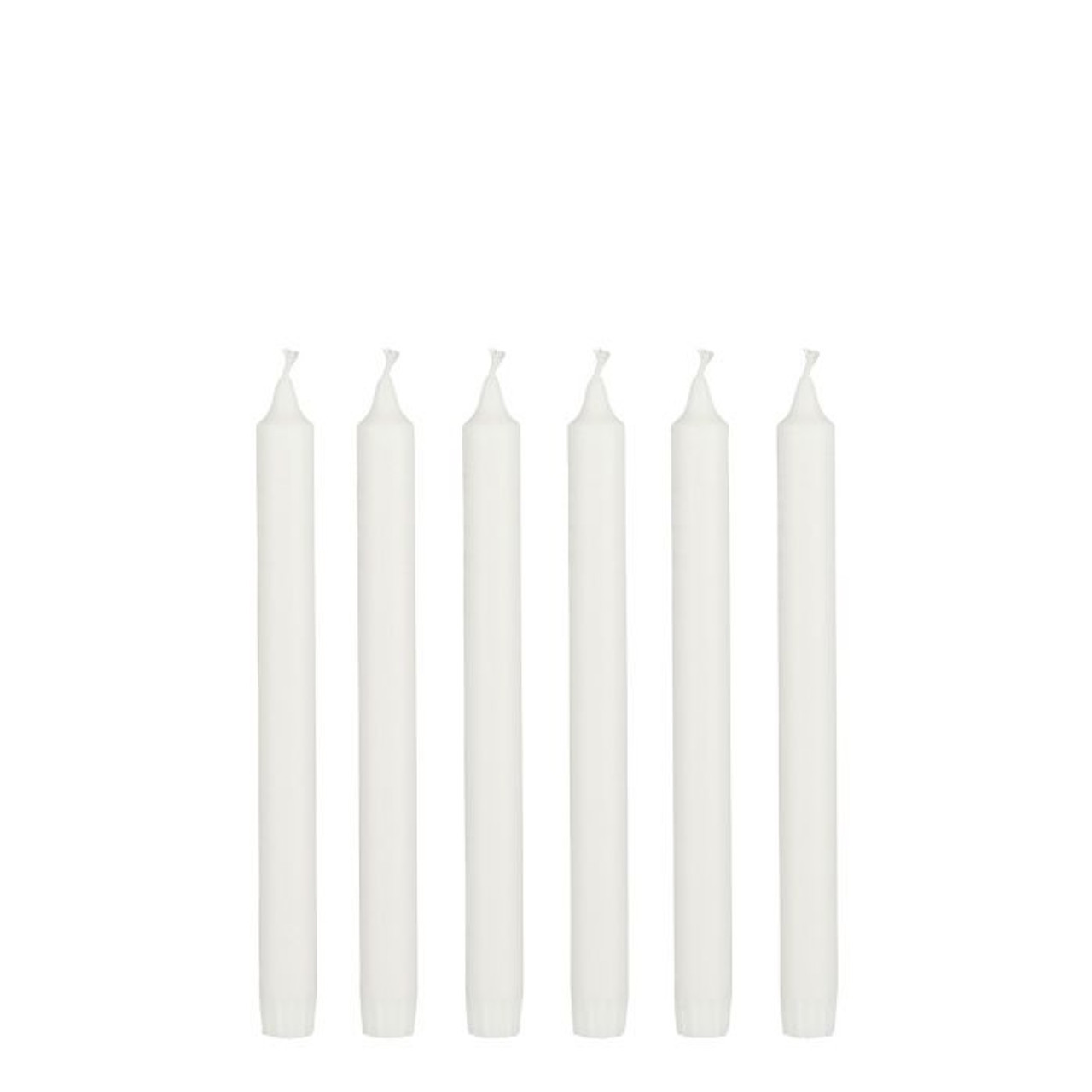 Dinner Candle Stearin White Set of 6 - 25cm *in-store
