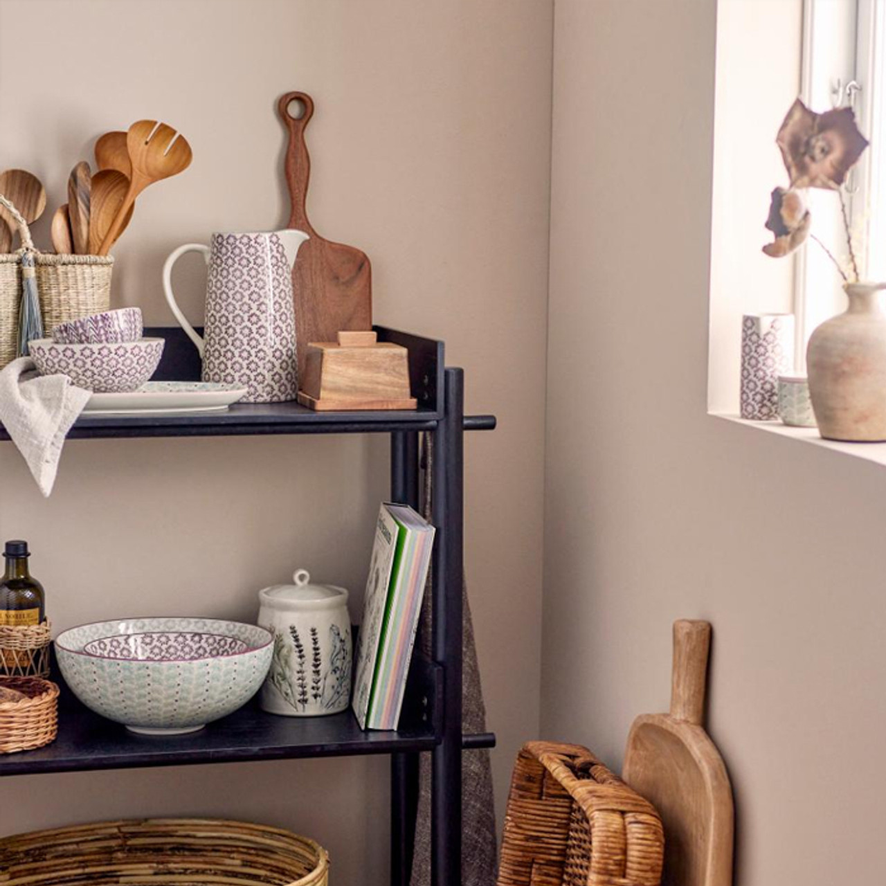 Bea Jar w/Lid, Nature, Stoneware *in-store